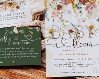 Baby in Bloom Invitation Suite: Garden Flowers, Shower Games (Digital Download)