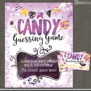 Halloween Candy Guessing Game, Baby Shower printable INSTANT DOWNLOAD digital files - hs1