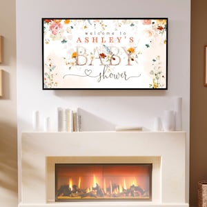 Baby Shower TV Art Welcome Sign Template DOWNLOAD, DIGITAL files, Corjl - 09wg
