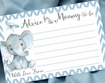 Mommy Advice Cards Printable Girl Elephant Baby Shower - Etsy