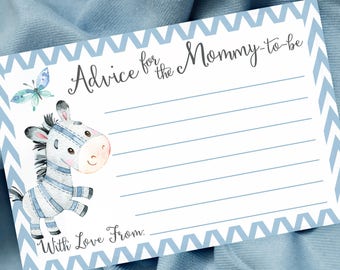 Mommy Advice Cards Printable Elephant Baby Shower Activity | Etsy