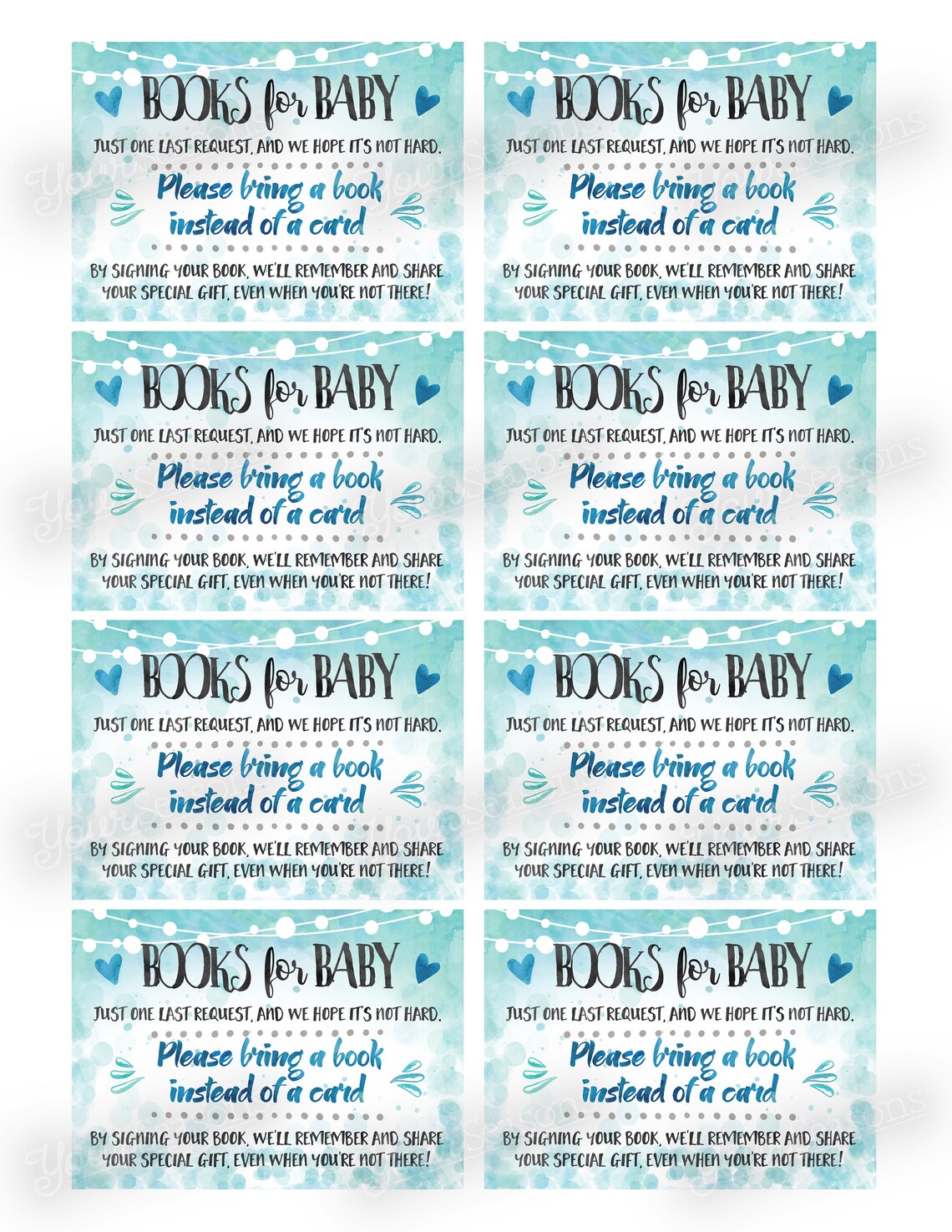 Baby Shower Book Request Card Printable INSTANT DOWNLOAD - Etsy