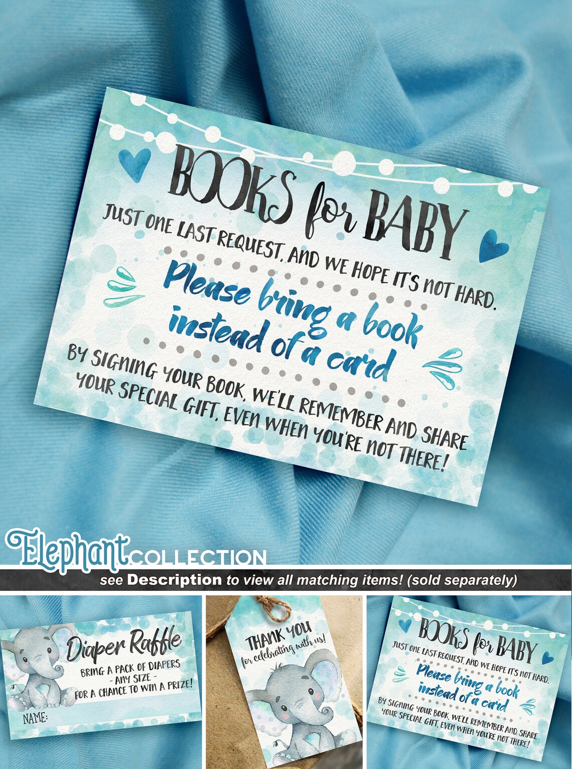 Baby Shower Book Request Card Printable INSTANT DOWNLOAD Etsy