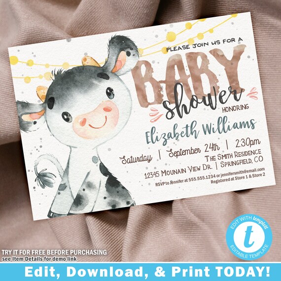 Baby Shower For A Dear Friend So We Went With A Stuffed Animal Cow Theme For The Cake Perfe Cow Baby Showers Animal Themed Birthday Party Farm Theme Birthday