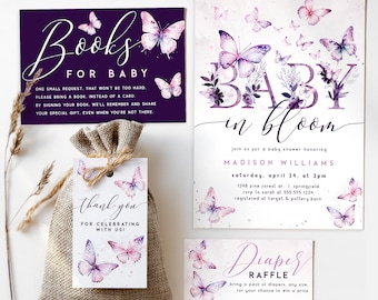 Cartello Da Tavolo In Legno Per Baby Shower A Forma Di Farfalla Viola – Scritta Thank You For Coming Con Supporto - 2