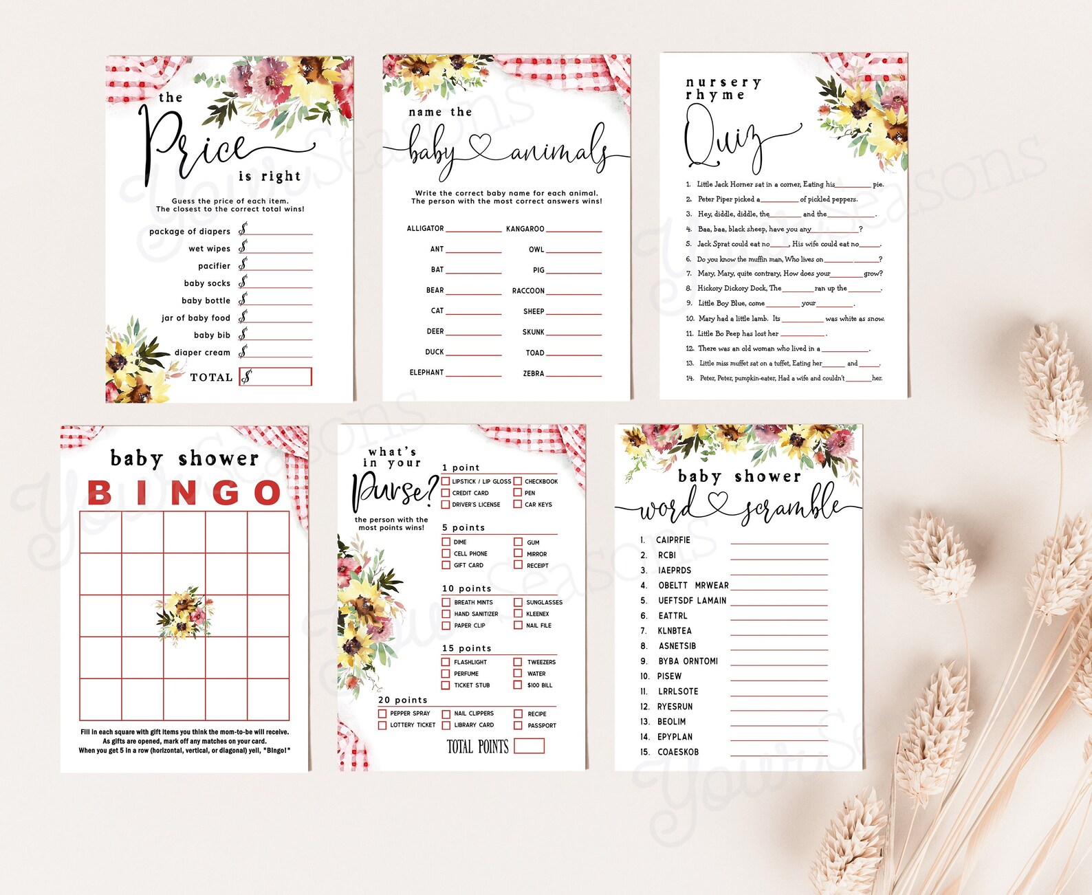 BBQ Baby Shower Games Bundle INSTANT DOWNLOAD Editable Etsy