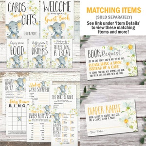 Mommy Advice Cards Printable, Yellow Elephant Baby Shower Activity ...