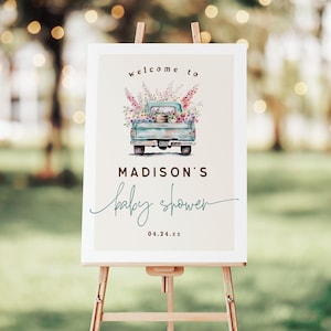 Wildflower Baby Shower Welcome Sign: Editable Template (Digital Download)