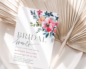 Floral Bridal Brunch Invitation: Elegant Editable Template (Digital Download)