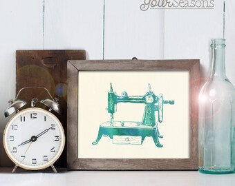 Vintage Sewing Machine Art - 8x10 printable digital file - INSTANT DOWNLOAD!