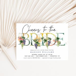 Wine Tasting Bridal Shower Invitation, Vino Before Vows Editable Template Digital Invite Download, Corjl