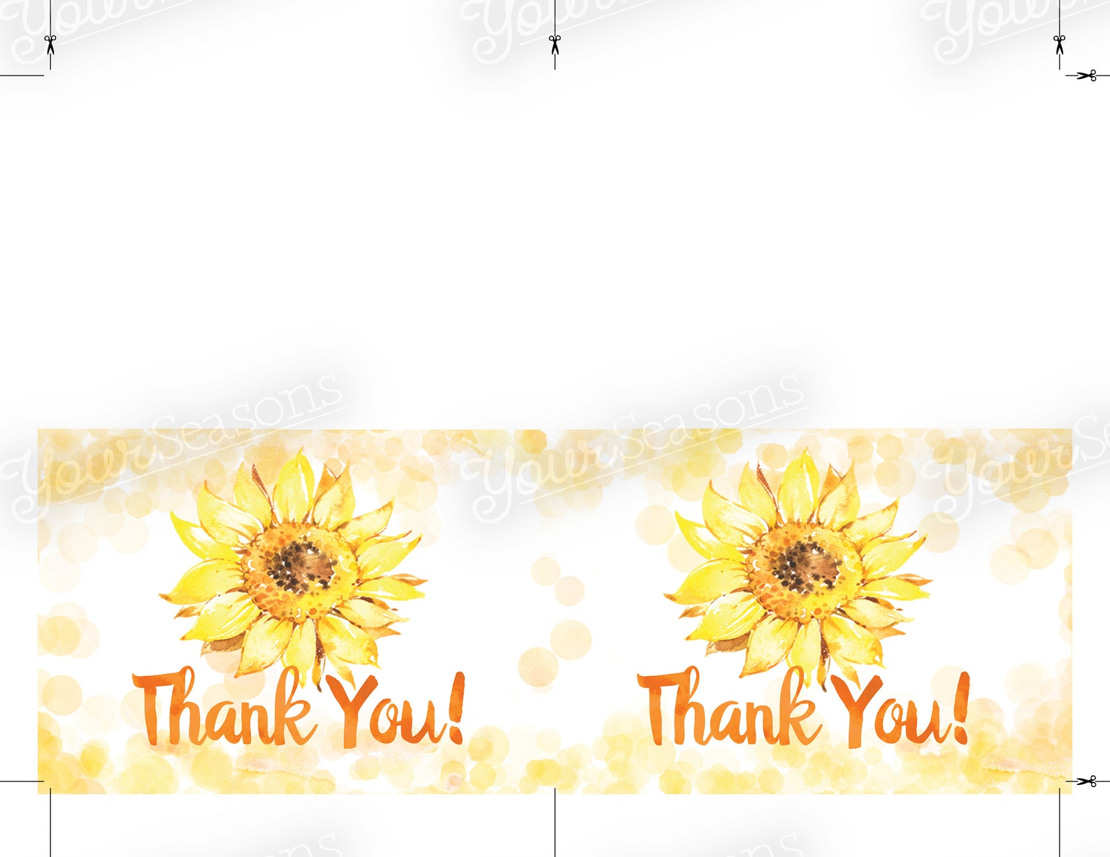 Sunflower Thank You Cards Printable INSTANT DOWNLOAD Digital | Etsy