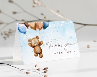Bearly Wait Thank You Card, Editable Template Corjl Digital Download 008