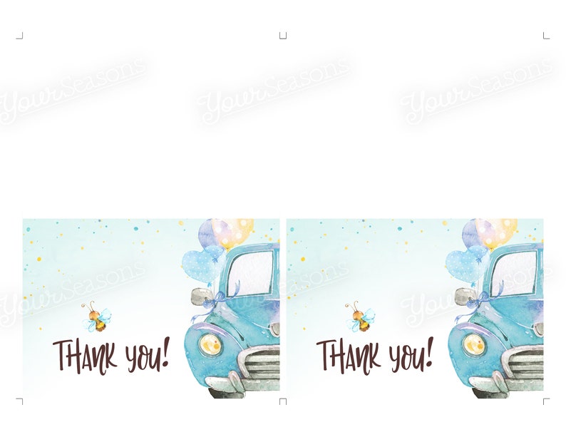 Drive By Baby Shower Thank You Cards printable INSTANT Etsy