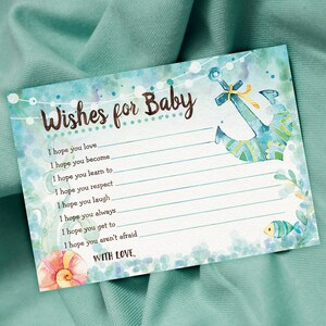 Deseos para bebé, actividad imprimible para baby shower con ancla náutica, descarga instantánea, archivo DIGITAL - os1