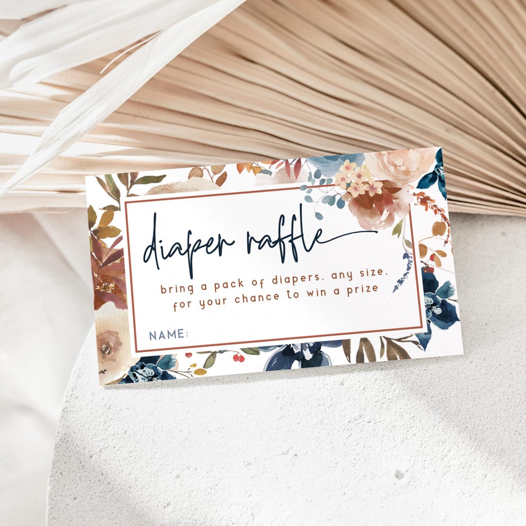 Boho Diaper Raffle Ticket: Floral Baby Shower Game (digital File) - Etsy