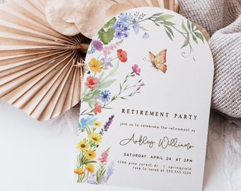 Wildflower Garden Party Invitation: Editable Template (Digital Download)