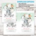 Baby Girl Elephant Invitation, Baby Shower Printable Invite INSTANT ...