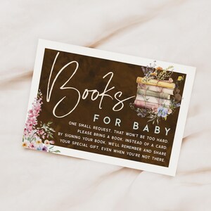 Wildflower babyshower boekaanvraag, bewerkbare sjabloon afdrukbare DOWNLOAD, Corjl digitaal bestand 026