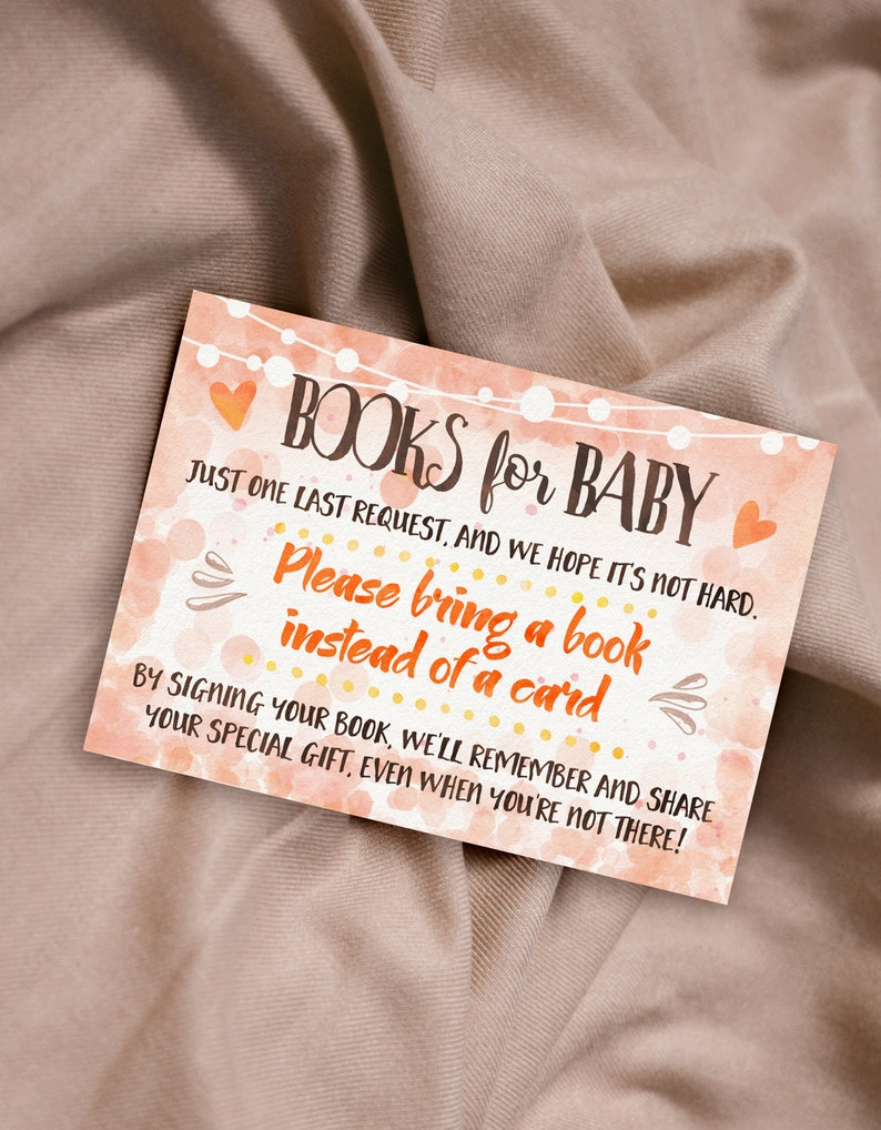 Baby Shower Book Request Card Printable INSTANT DOWNLOAD - Etsy