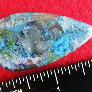 Shattuckite Quartz Cabochon - NEW MINE FIND! - Large 49mm - Hard Matrix Exotic Colors Limited Supply