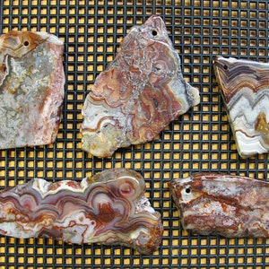 Agate Crazy Lace Mexico Insane Patterns - Big 81g. Wholesale - Pre-Drilled Hole Lot of 5