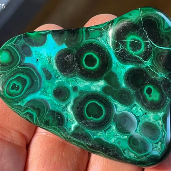 Malachite Chrysocolla  Alien Skin Bulls Eye - 97g Congo A+ Specimen - See Video!