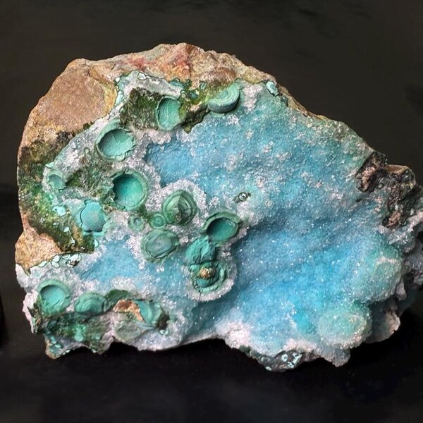 Drusy Chrysocolla Druzy - Carlotta Mine, AZ - 81mm - Rare - Arizona Gemologist Seller @