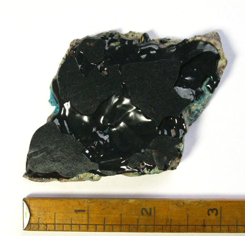 High Grade Rough Lapidary Gemstone Wholesale Rainbow Chrysocolla Silicated Slab 64g Free US Shipping!