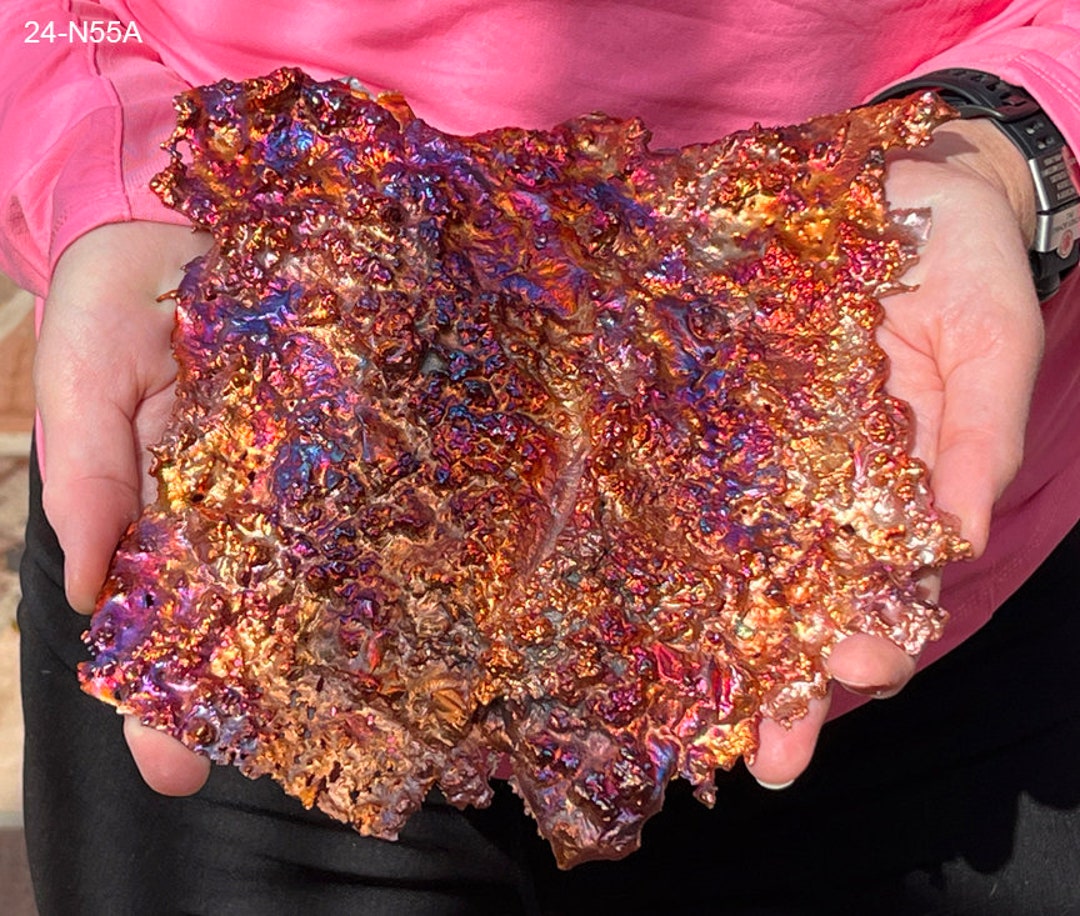 Vintage Smelter Copper Art Arizona HUGE 9 Blazing Neon Colors Miner