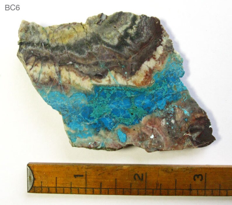 High Grade Rough Lapidary Gemstone Wholesale Rainbow Chrysocolla Silicated Slab 64g Free US Shipping!