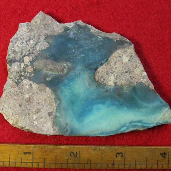 Gem Silica Chrysocolla - Classic Arizona Inspiration Mine Old Stock - Large 98mm x 59g.