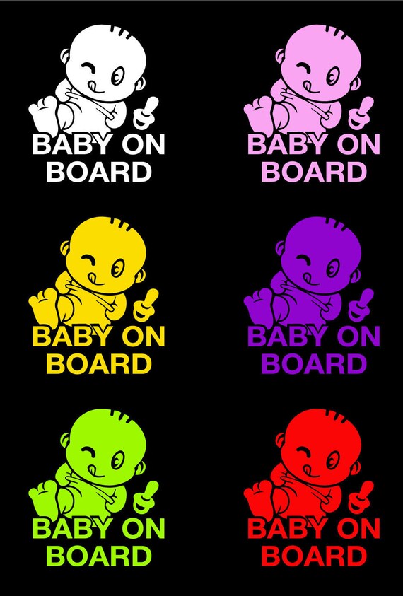 Cute cartoon baby Vinyl Car Decal Sticker 6.5/" h Baby on Board