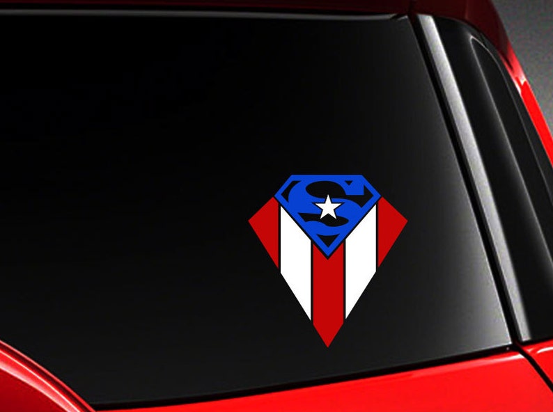 W Puerto Rico Puerto Rican Flag Design Vinyl Car Decal Sticker 8