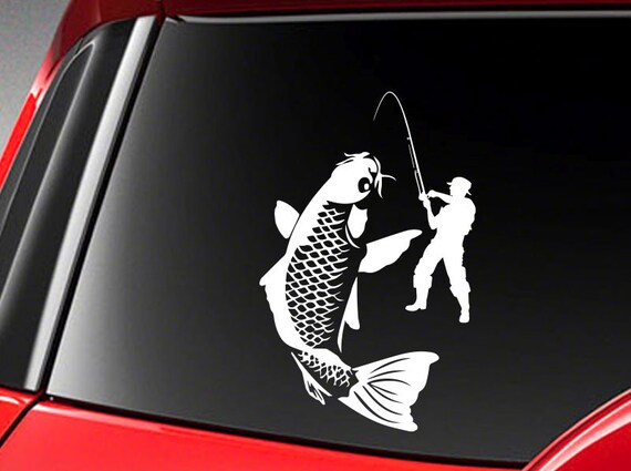 Fish Fishing Vinyl Car Decal Sticker 8/" height