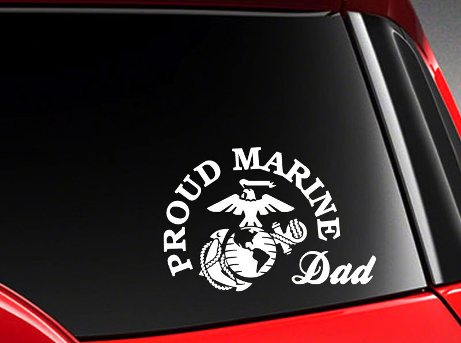 Proud Dad US Marine Vinyl Car Decal Sticker 7 W with | Etsy