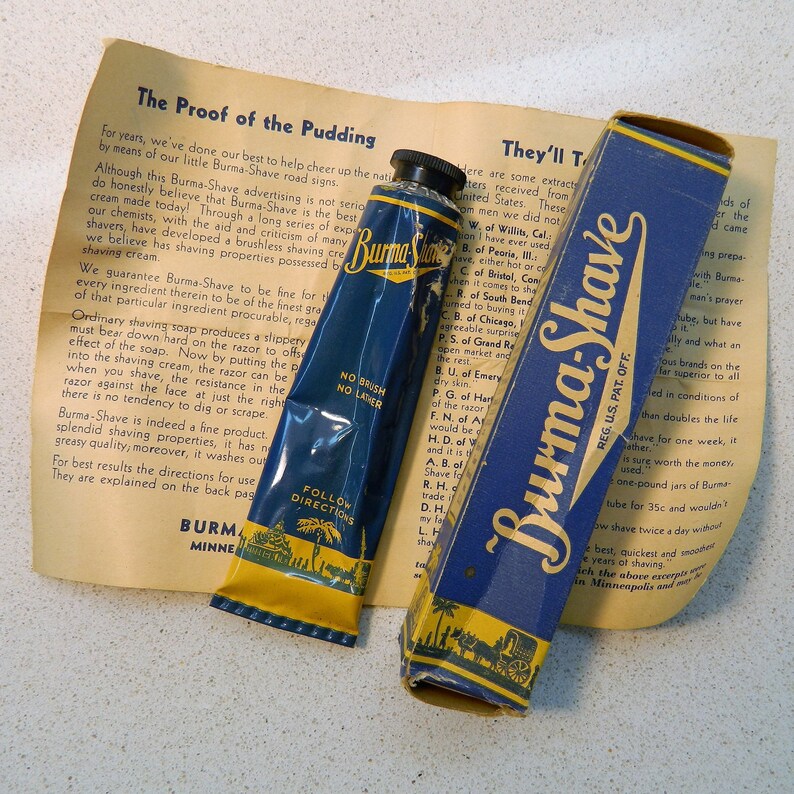 Vintage Shaving Cream Burma Shave in Original Box with Etsy