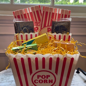 Movie Night Family Snack Gift Box, Popcorn Gift Box, Candy Gift Basket, White Elephant, Family Care Package, Gift for Couple, Date Night