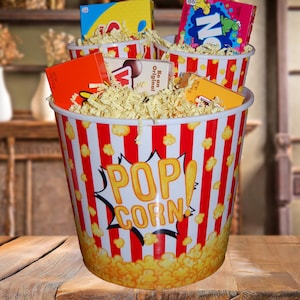 Large Movie Night Family Snack Gift Box, Popcorn Gift Box, Candy Gift Basket, White Elephant, Family Care Package, Gift for Couple,