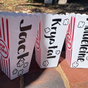 Small Personalized Popcorn Bucket; Movie Night; Personalized Gift; Personalized Popcorn Tub; Personalized Popcorn Bowl; Party Favor
