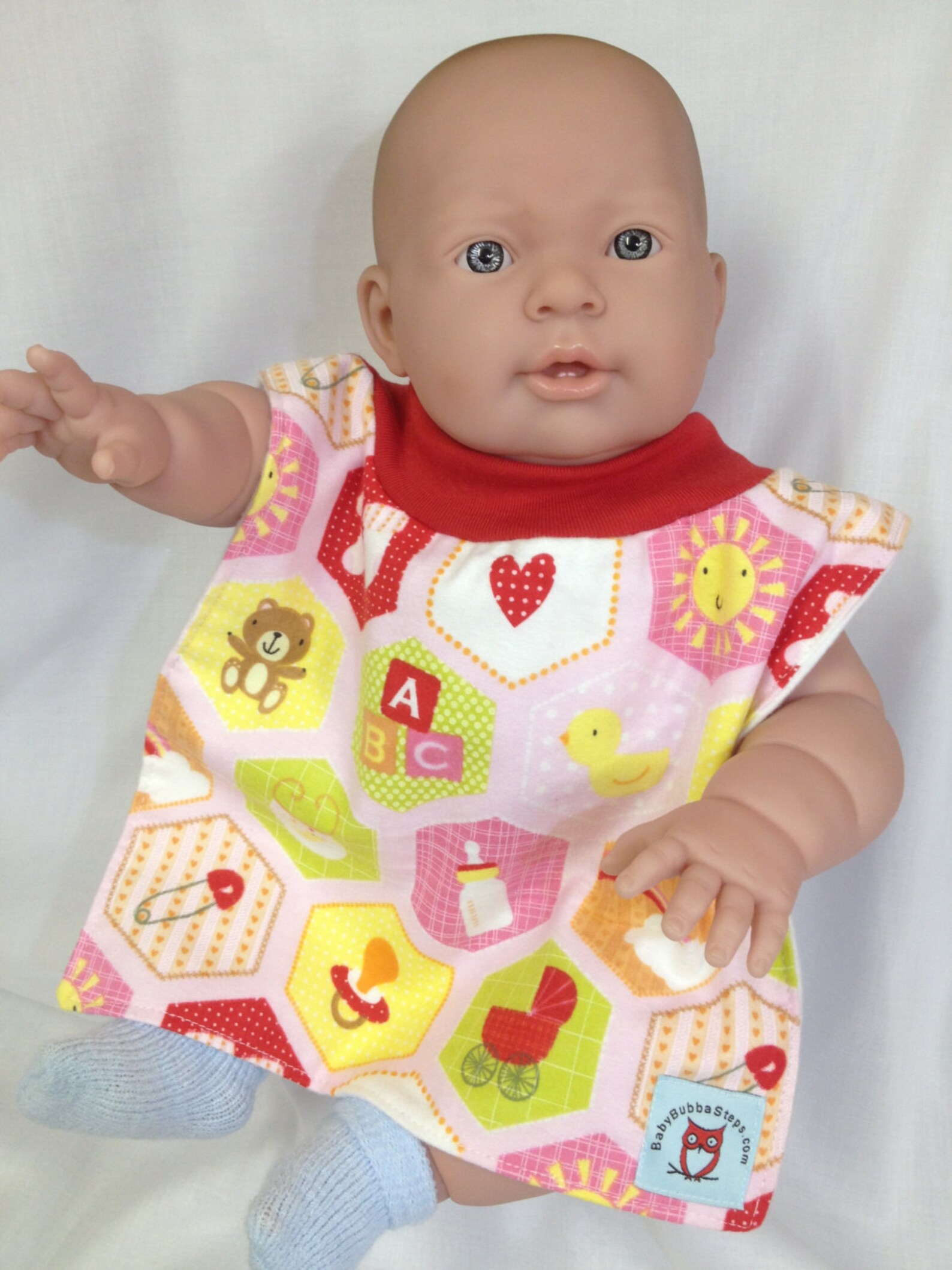 Pink Baby Bottles and Dummies Print Pop Over Bib Etsy