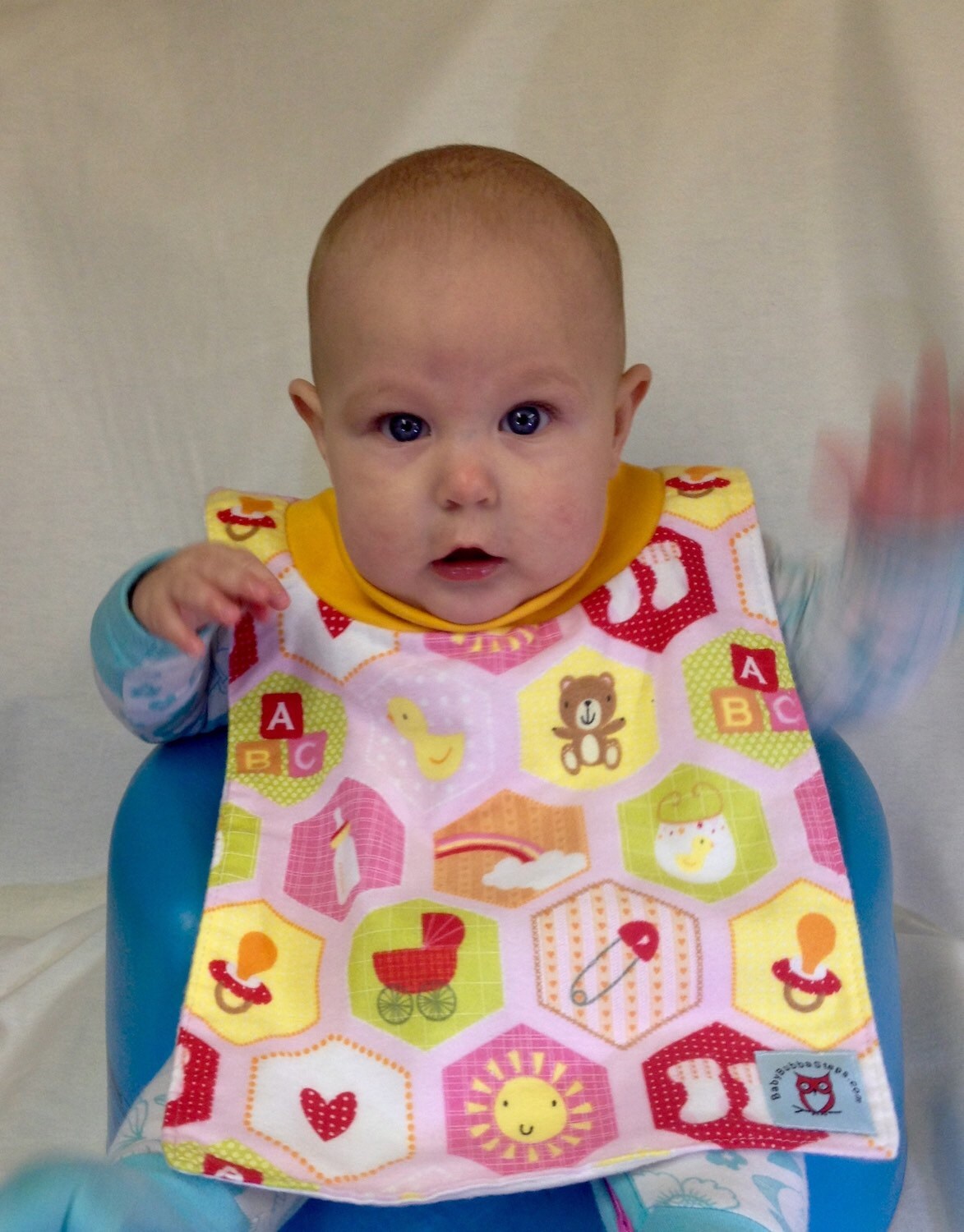 Pink Baby Bottles and Dummies Print Pop Over Bib Etsy