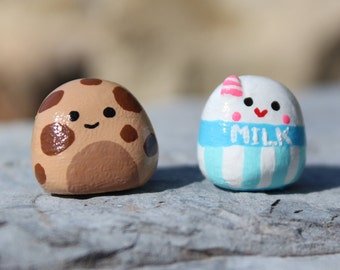Mini Cookie and Milk Duo Clay Figures