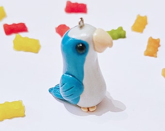 Colgante de arcilla con forma de loro Quaker, amuleto de periquito monje