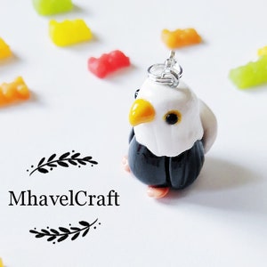 Bald eagle charm, american bald eagle pendant, prey birds lovers gift, purse accessory, polymer clay, bird lovers gift, ready to ship