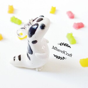 Oreo gecko, oreo african gecko pendant, fat tailed gecko, lizard clay charm, african gecko lovers gift, ready to ship lizard lovers gift