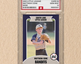 Custom Baseball Card LITTLE LEAGUE ROOKIE Slab or Digital Design
