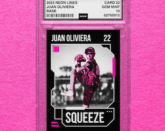 Custom NEON LINES Baseball Card Slab or Digital Design - Holographic - Holo