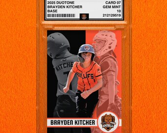 Custom Baseball Player DUOTONE Card Slab or Digital Design