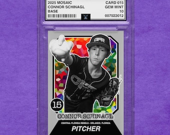 Custom MOSAIC Baseball Card Slab or Digital Design - Holographic - Holo